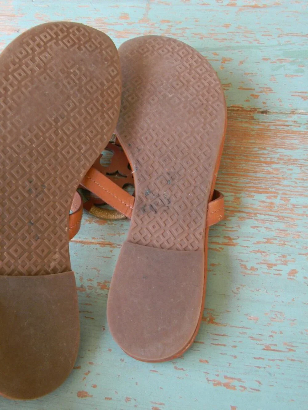Tory Burch Embroidered Rainbow BROWNLEATHER Miller Sandals  Size 9M
